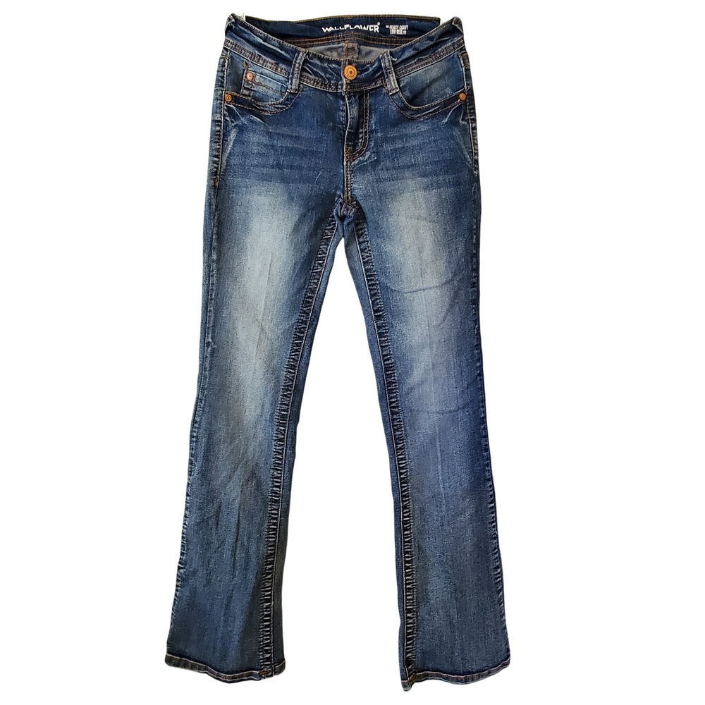 WallFlower Feisty Curvy Low Rise Fit Bootcut Jeans Medium Wash Blue Size 0 Eco